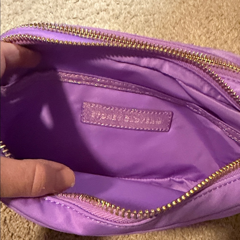 Stoney Clover Purple double zip Pouch - Picture 2 of 3